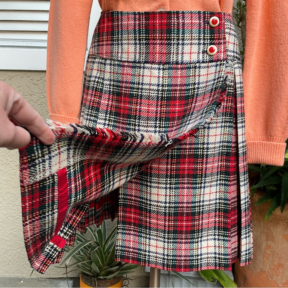 Vintage multicolored wool pleated skirt